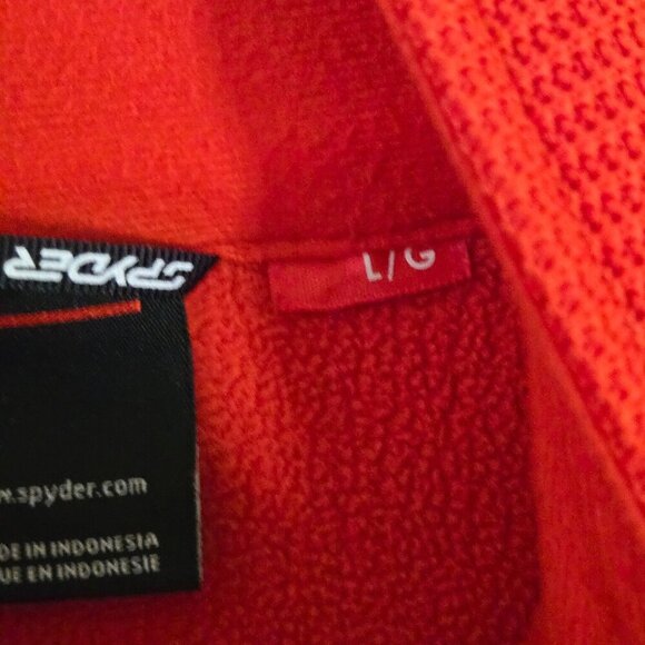 Spyder Outbound Core Sweater Jacket 1/2 Zip Red Black Logo Size L - Picture 7 of 7